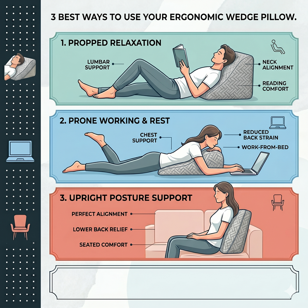 Wedge Pillow	Wedge Pillow for Acid Reflux, Back & Leg Support