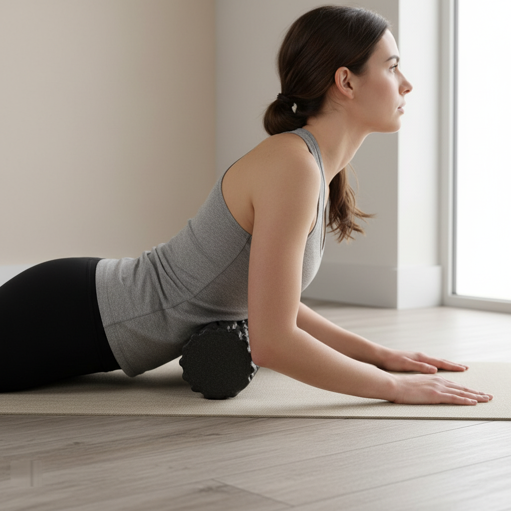 Woman Using Foam Roller – Side Angle